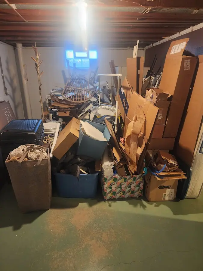 Roll-off dumpster container at job site for 6 Yard Dumpster Rental in Tyro